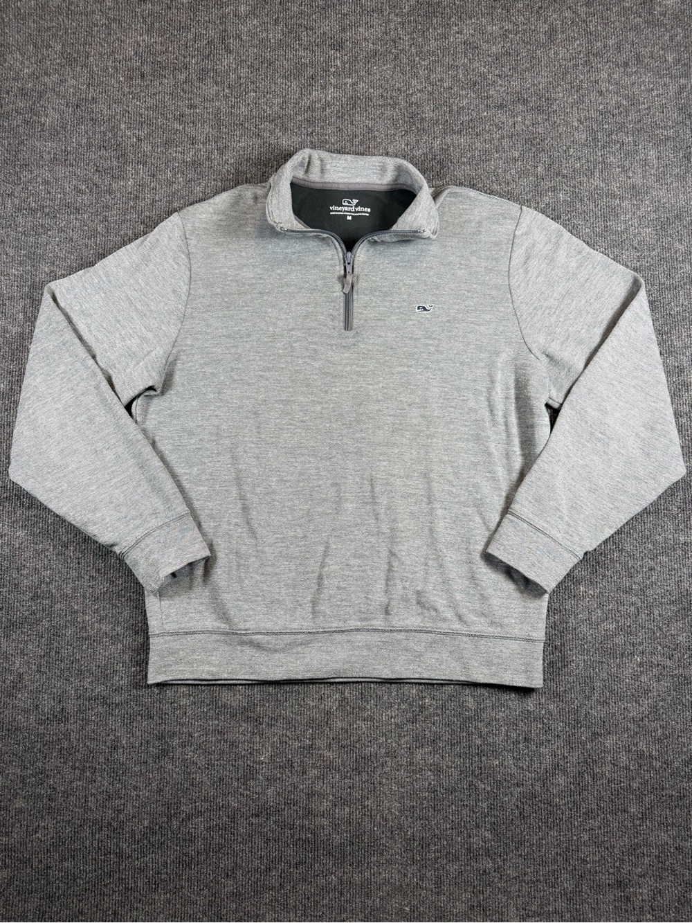 Vineyard Vines Light Gray Quarter-Zip Pullover Sweater